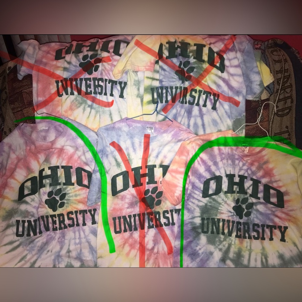 ohio university tie dyed shirts